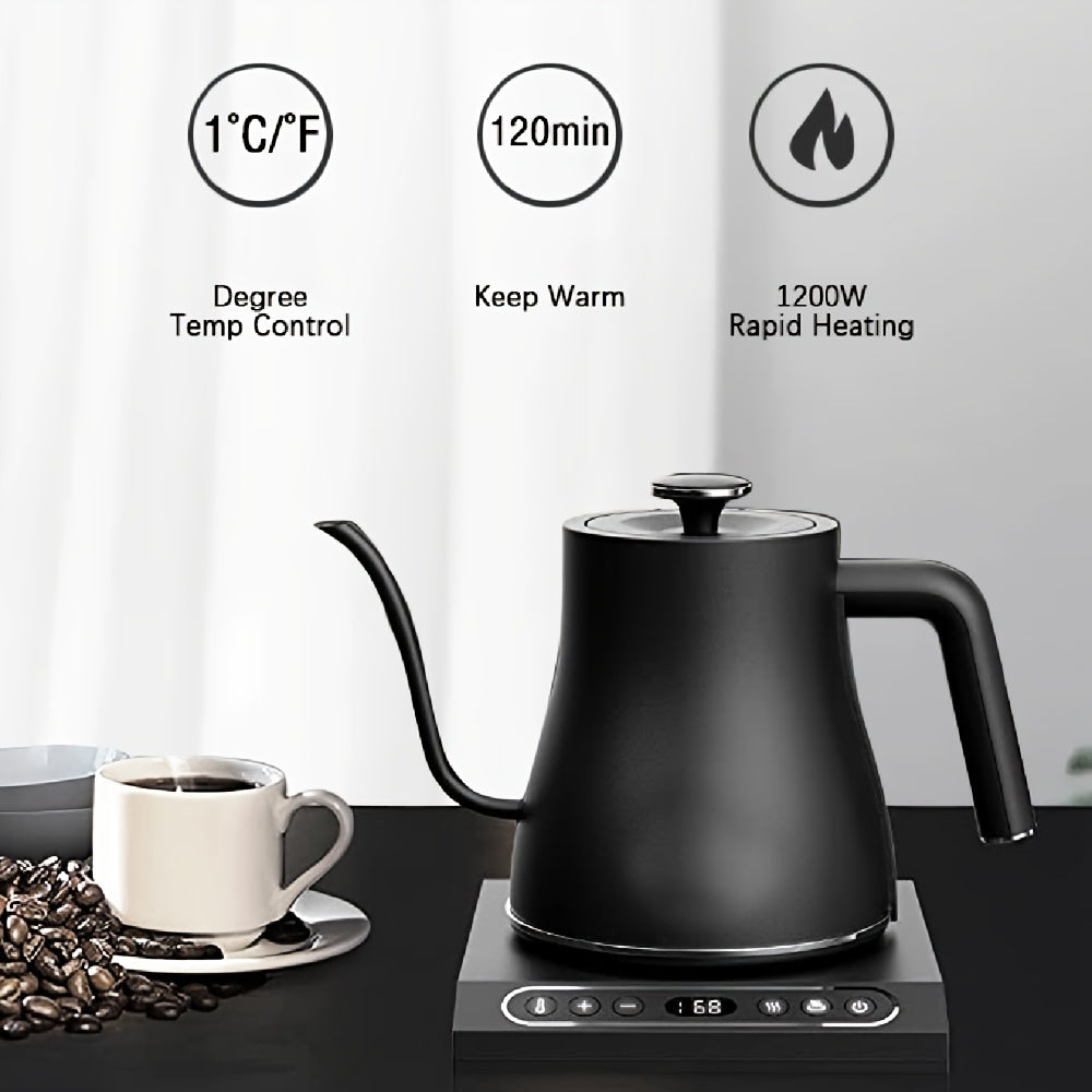 Electric Gooseneck Kettle, 100% Stainless Steel Ultra Fast Boiling Hot  Water Kettle for Pour Over Coffee & Tea, Leak-Proof Design, Auto Shutoff  Anti-dry Protection, 1200W-0.8L, White 